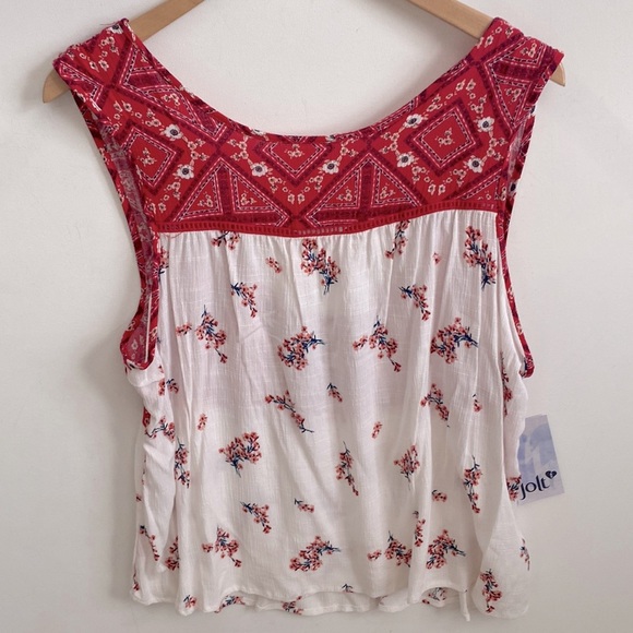 Jolt Floral sleeveless Boho top, Size XL, NWT - Picture 6 of 7